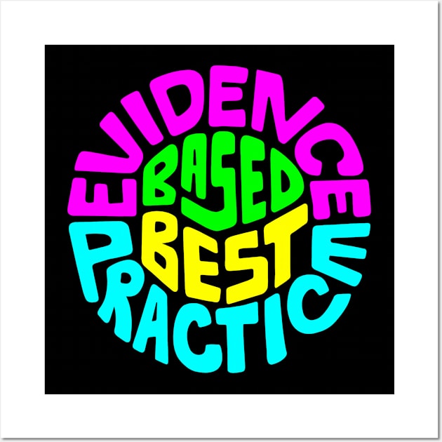 Evidence Based Best Practice Word Art Wall Art by Slightly Unhinged